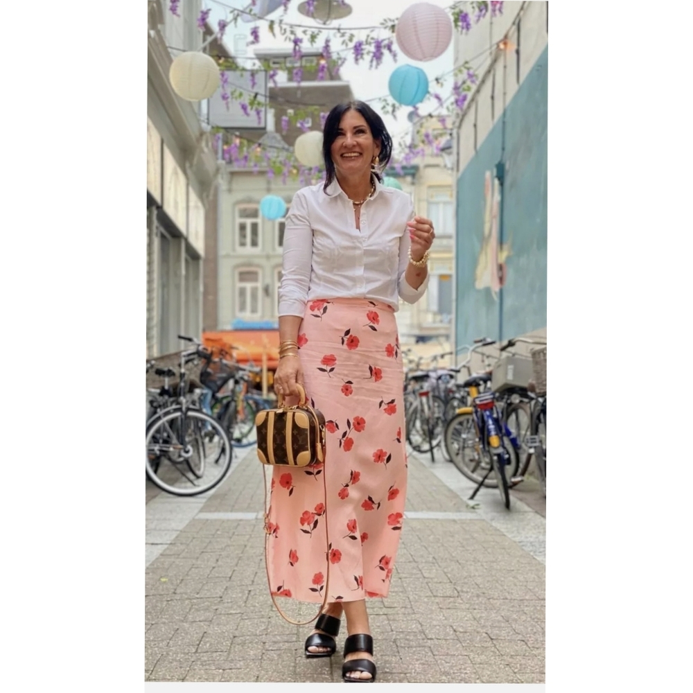 Zara 2 pcs Printed linen blend skirt + top - Picture 4 of 15